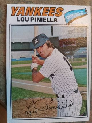 1977 TOPPS LOU PINELLA NEW YORK YANKEES BASEBALL CARD# 96