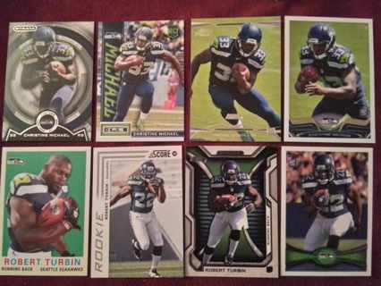 8 card Seahawks Turbin Michael rc's lot