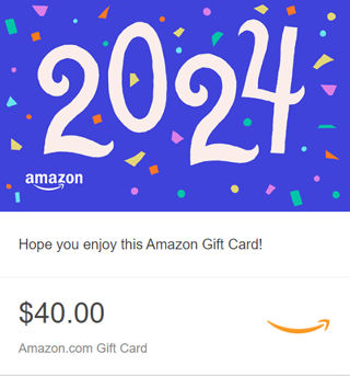 $40 Amazon E-Gift Card