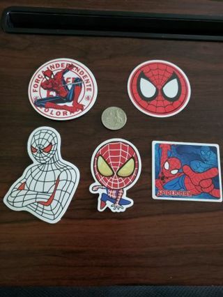 5 Marvel Spider-Man Vinyl Decals Laptop Skateboard Scrapbook Forca Indendente Colorada