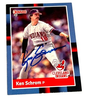 Autographed 1988 DONRUSS #501 KEN SCHROM Cleveland Indians