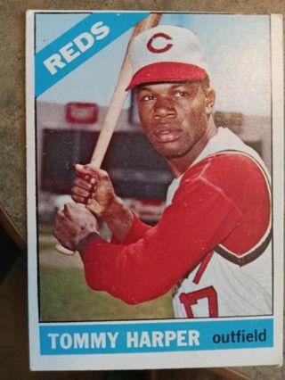 1966 TOPPS TOMMY HARPER CINCINNATI REDS BASEBALL CARD# 214