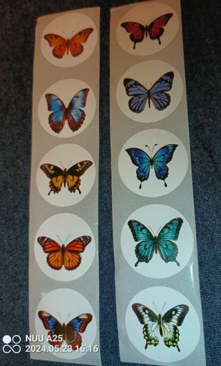 ↗️⭕(10) 1" COLORFUL BUTTERFLY STICKERS!! (SET 5 of 6)