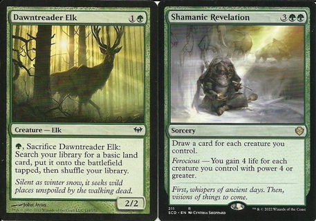 2 MTG Cards: 2022 R Shamanic Revelation #211,Dawntreader Elk 111/158 Dark Ascension  