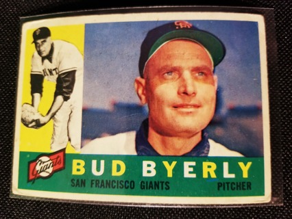 1960 - TOPPS EXMT - NRMT BASEBALL - CARD NO. 371 -  BUD BYERLY - GIANTS