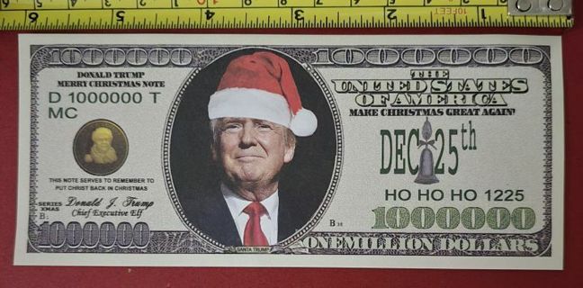 One Paper Santa Trump Make Christmas Great Again 1 Million Novelty Dollar