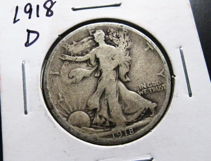 ★★1918-D WALKING LIBERTY HALF DOLLAR ★★ **BETTER DATE** "90% SILVER"