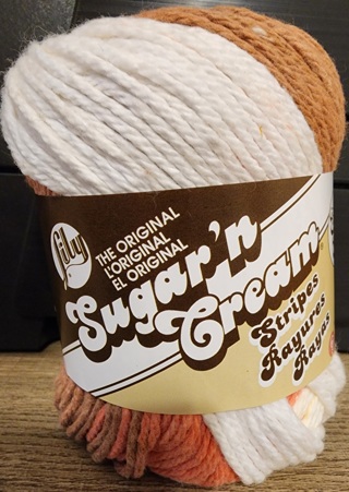 NEW - Sugar'n Cream Yarn - "Natural Stripes" - 100% Cotton