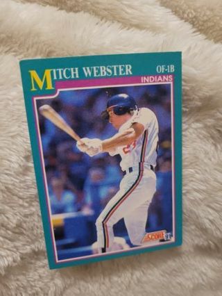 MITCH WEBSTER INDIANS SPORTS CARD PLUS 2 MYSTERY CARDS