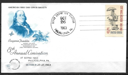 1963 Sc1238 City Mail Delivery FDC