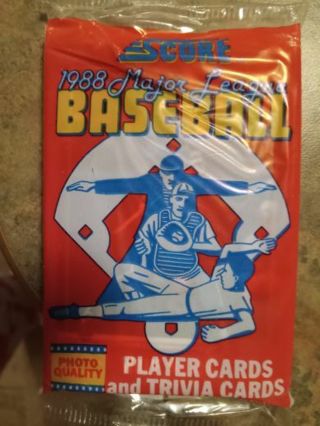 SEALED PACK 1988 RED SCORE BASEBALL CARDS