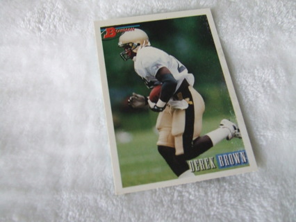 1993 Derek Brown New Orleans Saints ROOKIE Bowman Card #135