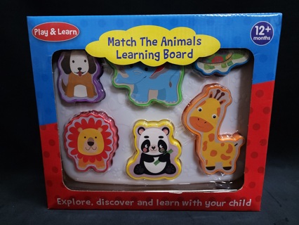 Play & Learn Toddler Shape Sorting Toy Match Zoo Animals Puzzle Learning Board