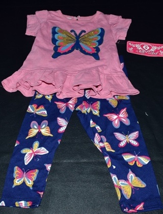 NWT 12 month Butterfly pants & shirt outfit