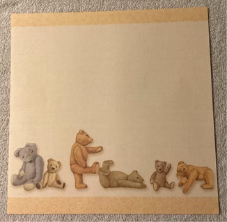 Three 12 x 12 scrapbook papers - baby boy and teddy bears