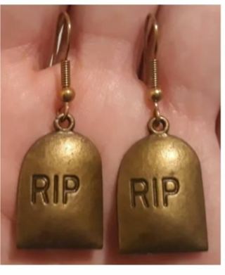 Halloween Tombstone "RIP" Earrings