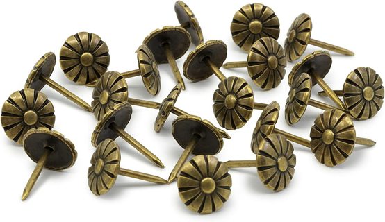 24 Antique Brass Decorative Nails 7/16-Inch