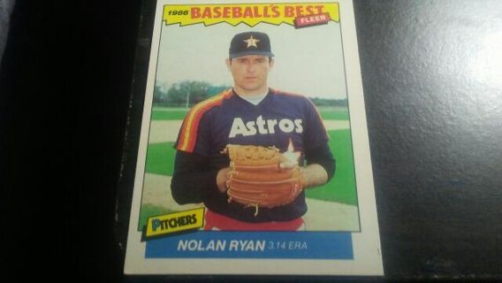 1986 FLEER NOLAN RYAN HOUSTON ASTROS BASEBALL CARD# 30 OF 44 BASEBALLS BEST