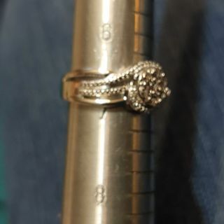 Sterling silver diamond ring size 7 new, retails $124