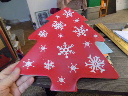 14 inch melamine Red Christmas tree shape serving tray