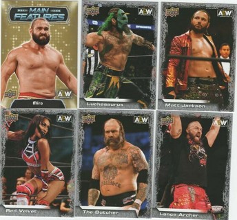 Awesome Set of 6 AEW Wrestling w/Miro Gold Insert!