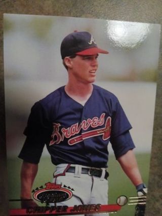 1993 TOPPS STADIUM CLUB CHIPPER JONES ATLANTA BRAVES BASEBALL CARD# 638