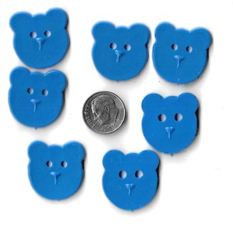 7 plastic teddy bear head buttons