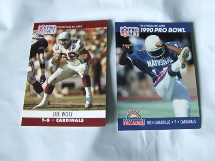 1990 Phoenix Cardinals Pro Set Card Lot of 2