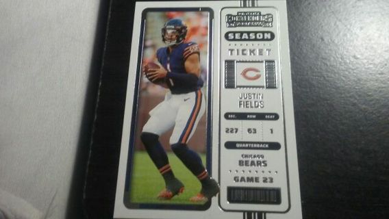 2022 PANINI CONTENDERS SEASON TICKET JUSTIN. FIELDS CHICAGO BEARS FOOTBALL CARD# 20