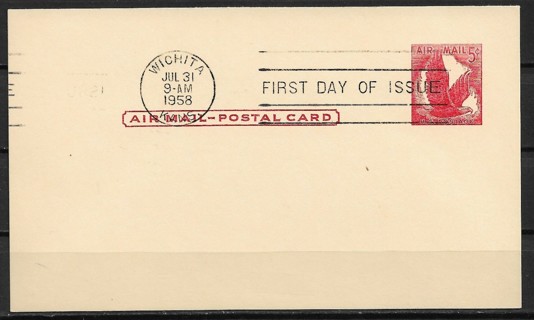 1958 ScUXC2 5¢ Eagle in Flight postal stationary FDC