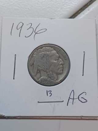 1936 Buffalo Nickel! 37.13