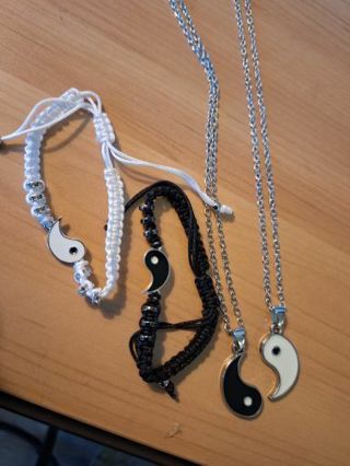 Yin Yang necklace and bracelet sets