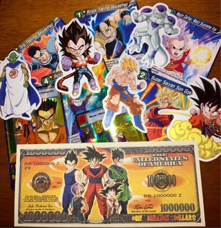 Updated! Tiny Dragon Ball Z bundle, cards,stickers,+extras,13pieces(chosen Random)