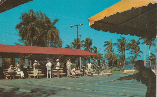 Vintage Used Postcard: d: 1961 Shuffleboard, West Palm Beach, FL