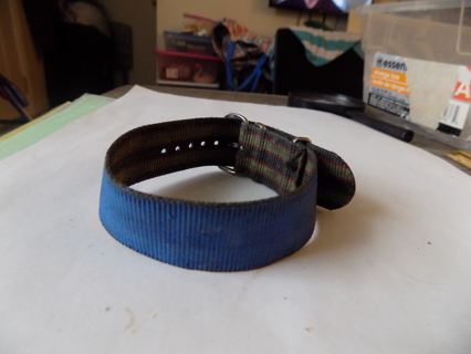 Watchband solid blue canvas like
