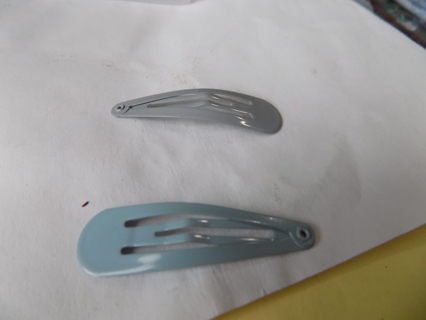 Pair of metal hair clips # 47 2 shades of gray