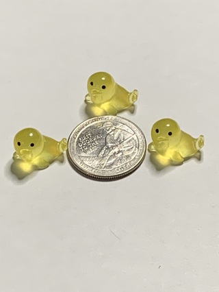 SEA LIONS~#4~YELLOW~MINIS~SET OF 3~GLOW IN THE DARK~FREE SHIPPING!