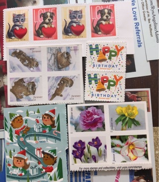 Brand New Unhinged 18 USPS FOREVER STAMPS Assortment 
