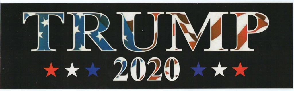 TRUMP 2020 BUMPER STICKER.