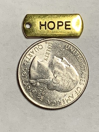 GOLD WORD CHARM~#2~HOPE~1 CHARM ONLY~FREE SHIPPING!