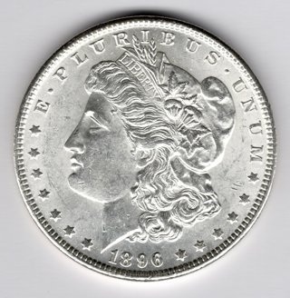 GENUINE NOT A REPLICA 1896-P UNCIRCULATED MORGAN SILVER DOLLAR