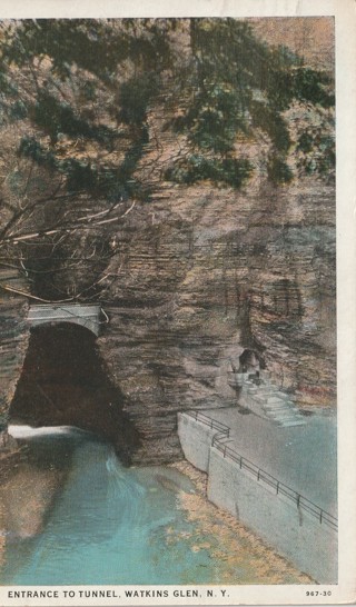 Vintage Used Postcard: gin z: 1934 Watkins Glen, Tunnel Entrance, NY