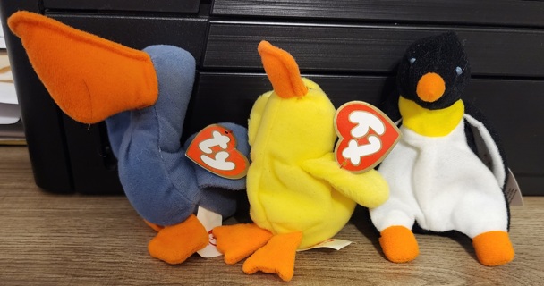 NEW - TY Teeny Beanie Babies - "Quacks", "Waddle" & "Scoop" 