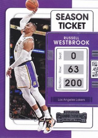 Russell Westbrook 2021-22 Panini Contenders Los Angeles Lakers