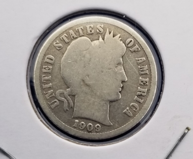 1909 Barber Dime Collectable ~ 90% silver