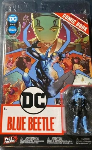 McFarlane DC Comics Page Punchers 4" Blue Beetle Figure+Comic (Brand New)