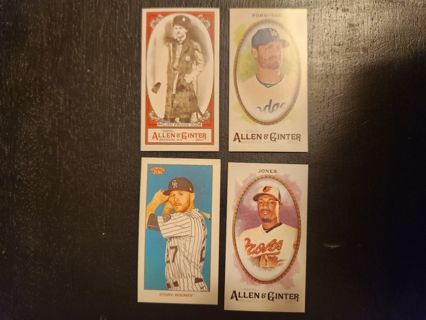 4 card lot minis, ginter, 206