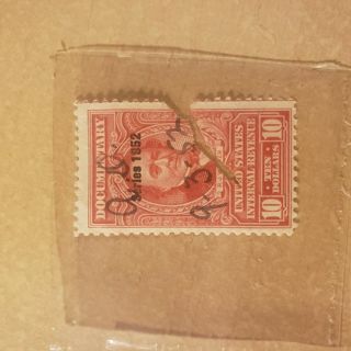 US STAMP $10 1952 series internal revenue service