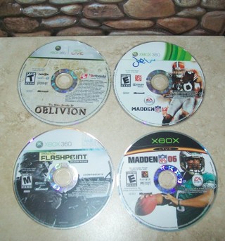 Mixed, Untested, Used & With Scratches on 4 Xbox Game Disk  