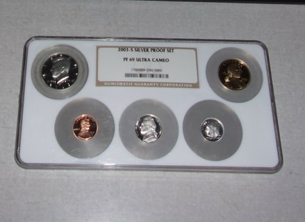 2003 S Silver proof set NGC multi holder